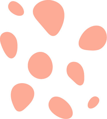 Pink irregular shapes on a black background.