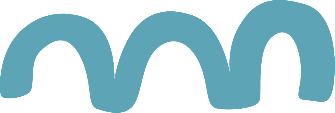 A stylized, large light blue wavy text letter 'm' on a black background.