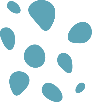 Several irregularly shaped, blue blobs scattered on a black background.