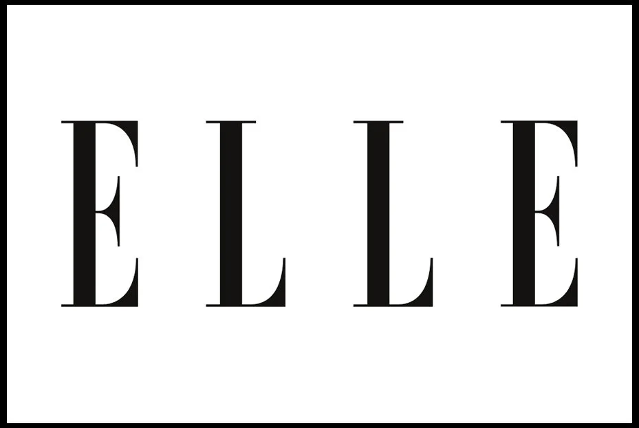 The word 'ELLE' written in large, bold, black capital letters on a white background.