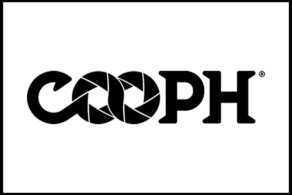 The logo for COOPH, with the 'O's designed to look like camera shutter blades.