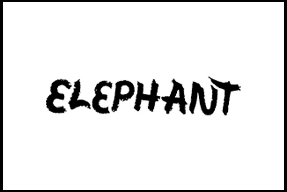 Text reading 'ELEPHANT' in black, stylized font on a white background.