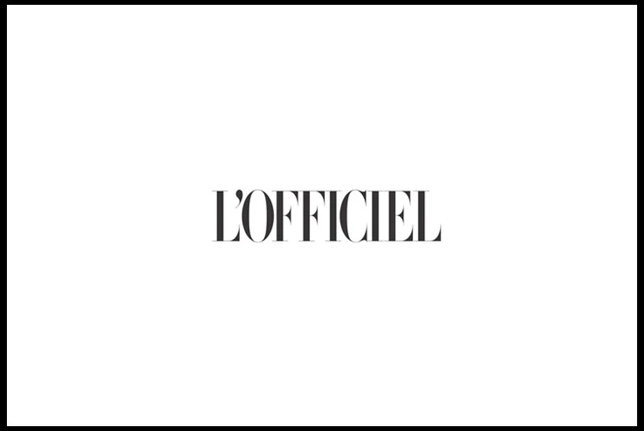 L'Officiel logo in black text on a white background.