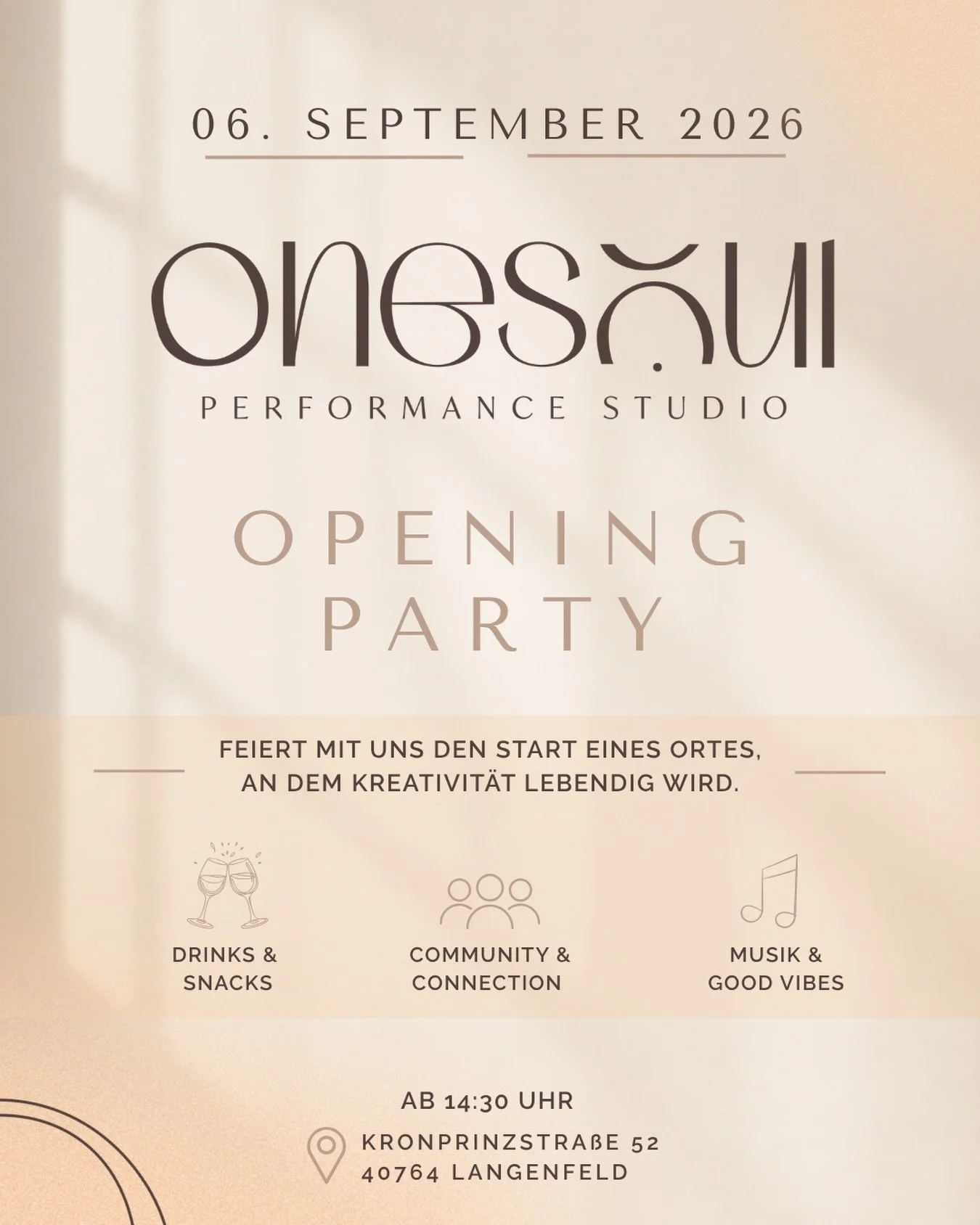 Der Countdown l&auml;uft. ✨

Am 06. September 2026 &ouml;ffnen wir endlich die T&uuml;ren und Ihr seid herzlich eingeladen, diesen besonderen Moment mit uns zu feiern. 🍾

Freut euch auf einen ersten Einblick in unser Studio, lernt uns und unser Konz