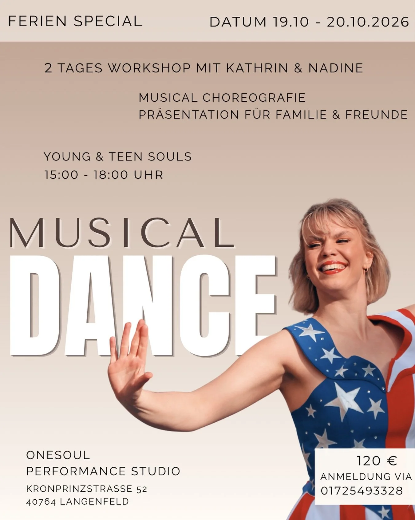 MUSICAL DANCE &ndash; HOLIDAY SPECIAL! 🧡

Nat&uuml;rlich haben wir in den Herbstferien auch etwas f&uuml;r unsere kleineren Souls! 🫶🏼

Und das Beste? Bei diesem Workshop kommen unsere Young &amp; Teen Souls zusammen, um gemeinsam in die magische W