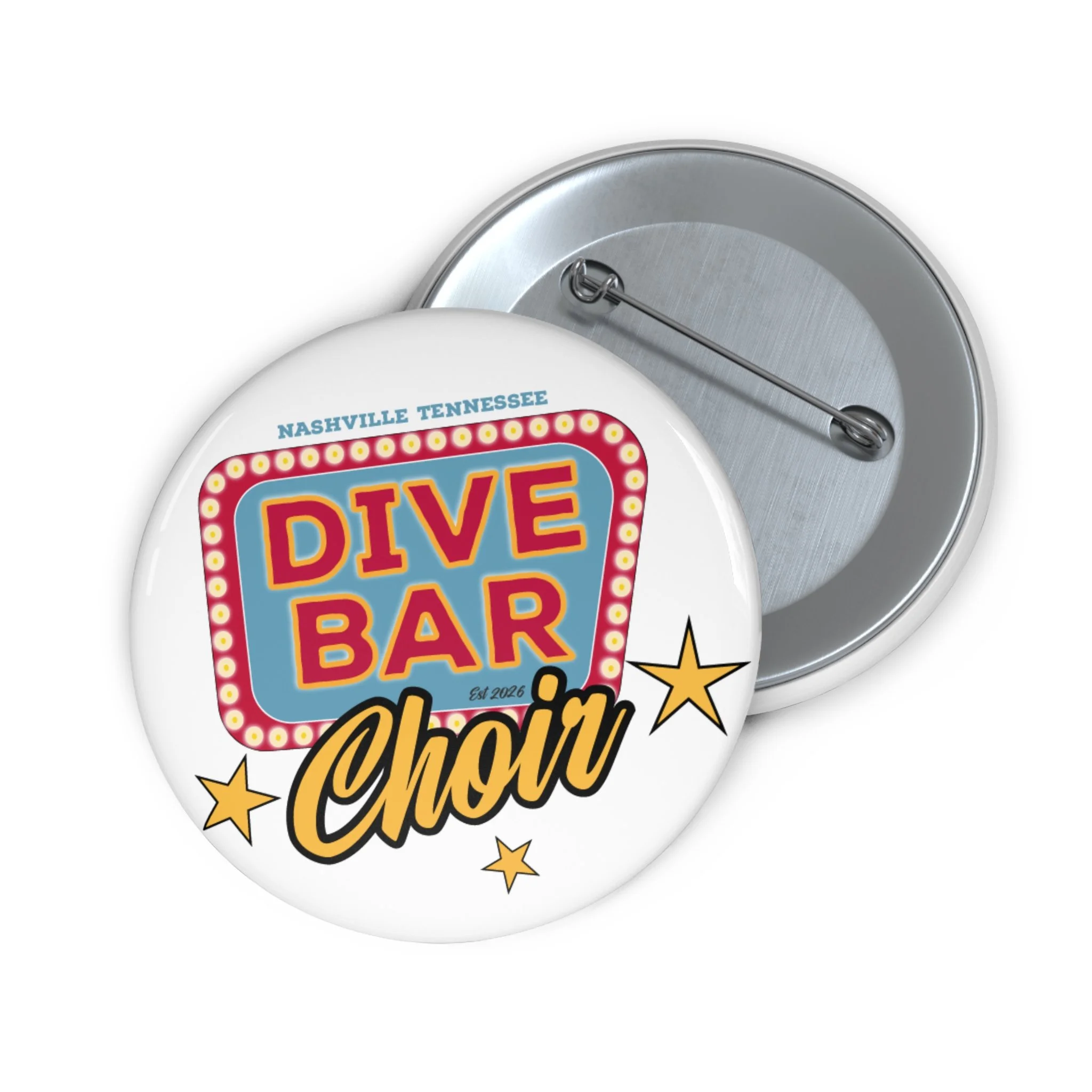 Our Dive Bar Choir Logo on a Button