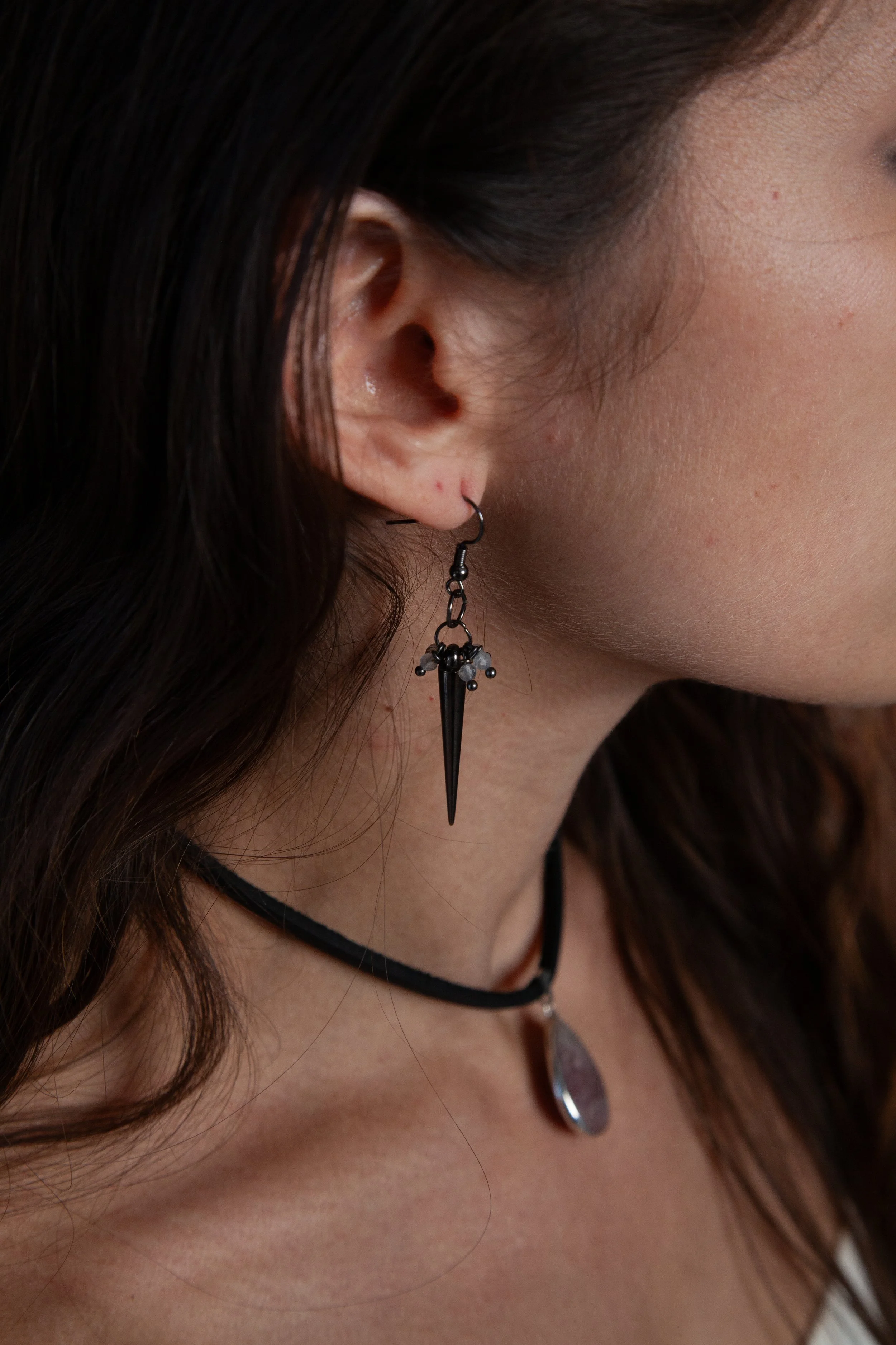 Punk Rock Labradorite gem Earrings