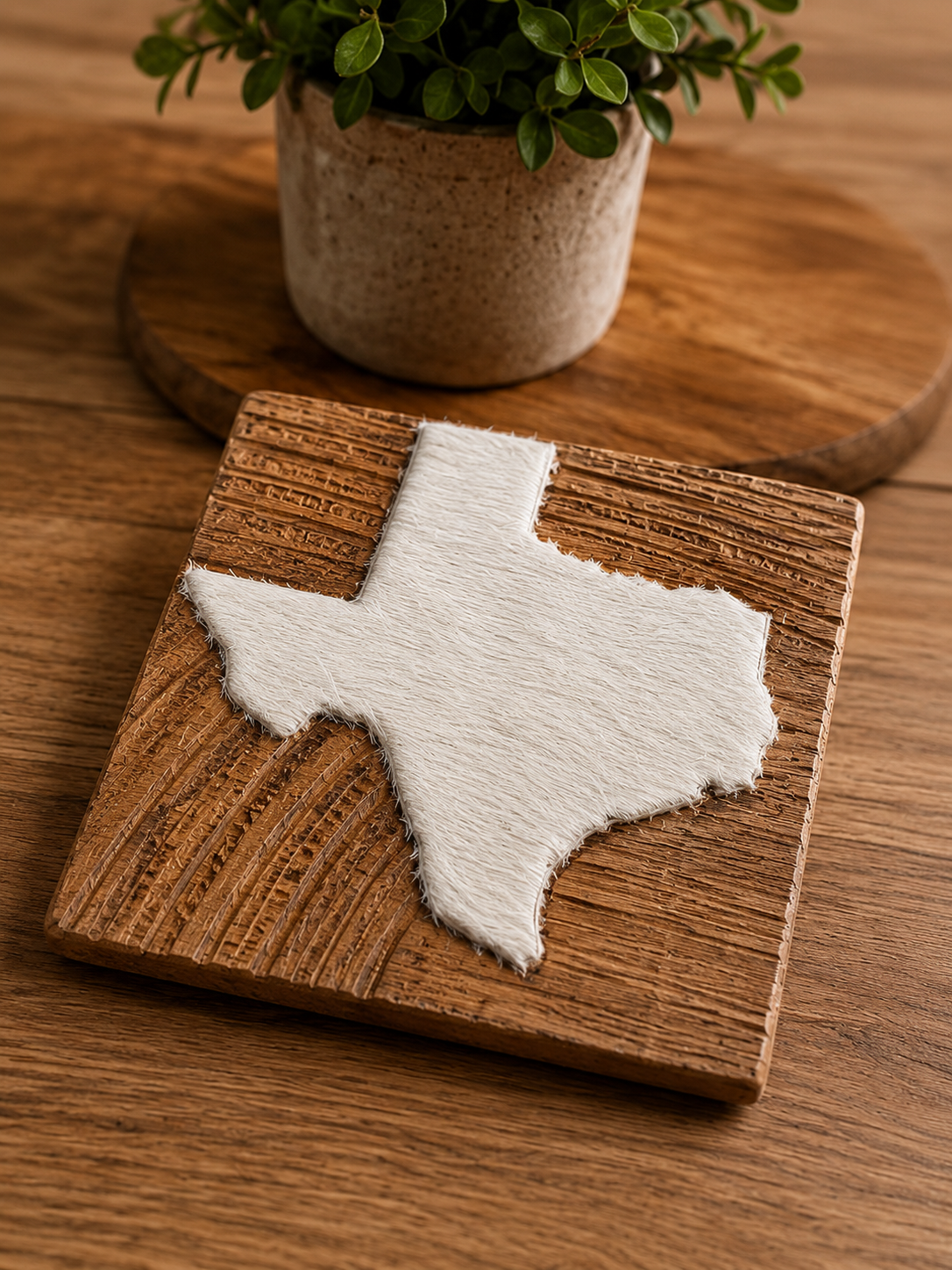 Texas Cowhide Coaster