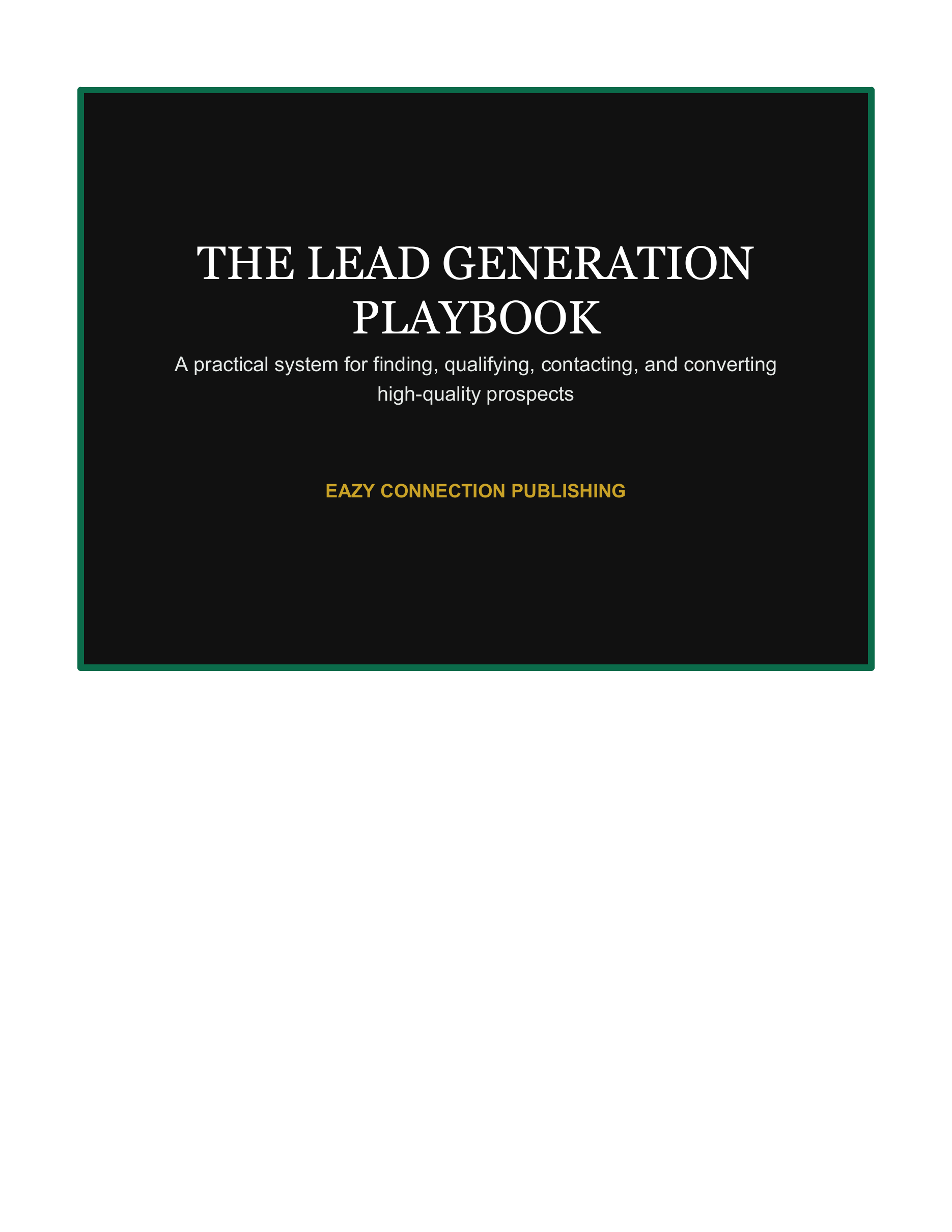 The Lead Generation Playbook