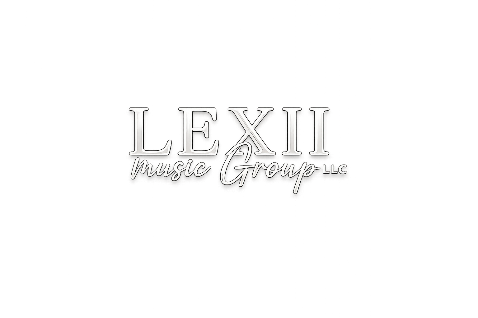 Logo for Lexii Music Group LLC with stylized text and a dark background.