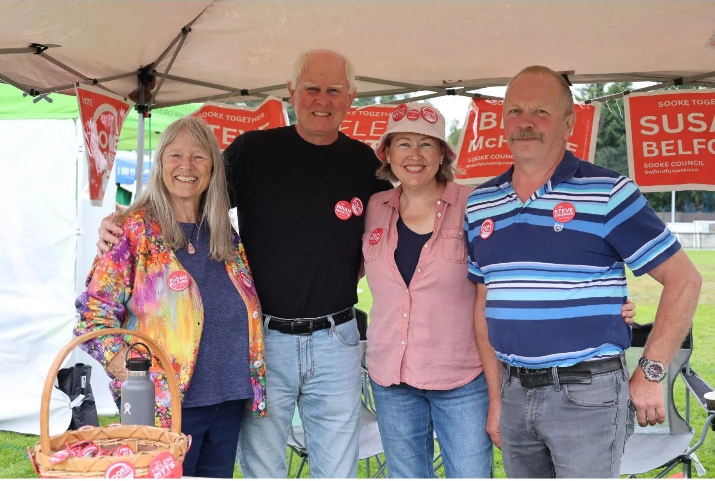 Sooke Together. We didn't set out to form a slate. The 2025 by-election was decided by just 24 votes, and Helen knew she would run again. Then, in May 2026 &ndash; six months before election day &ndash; a seven-candidate slate was announced with the 