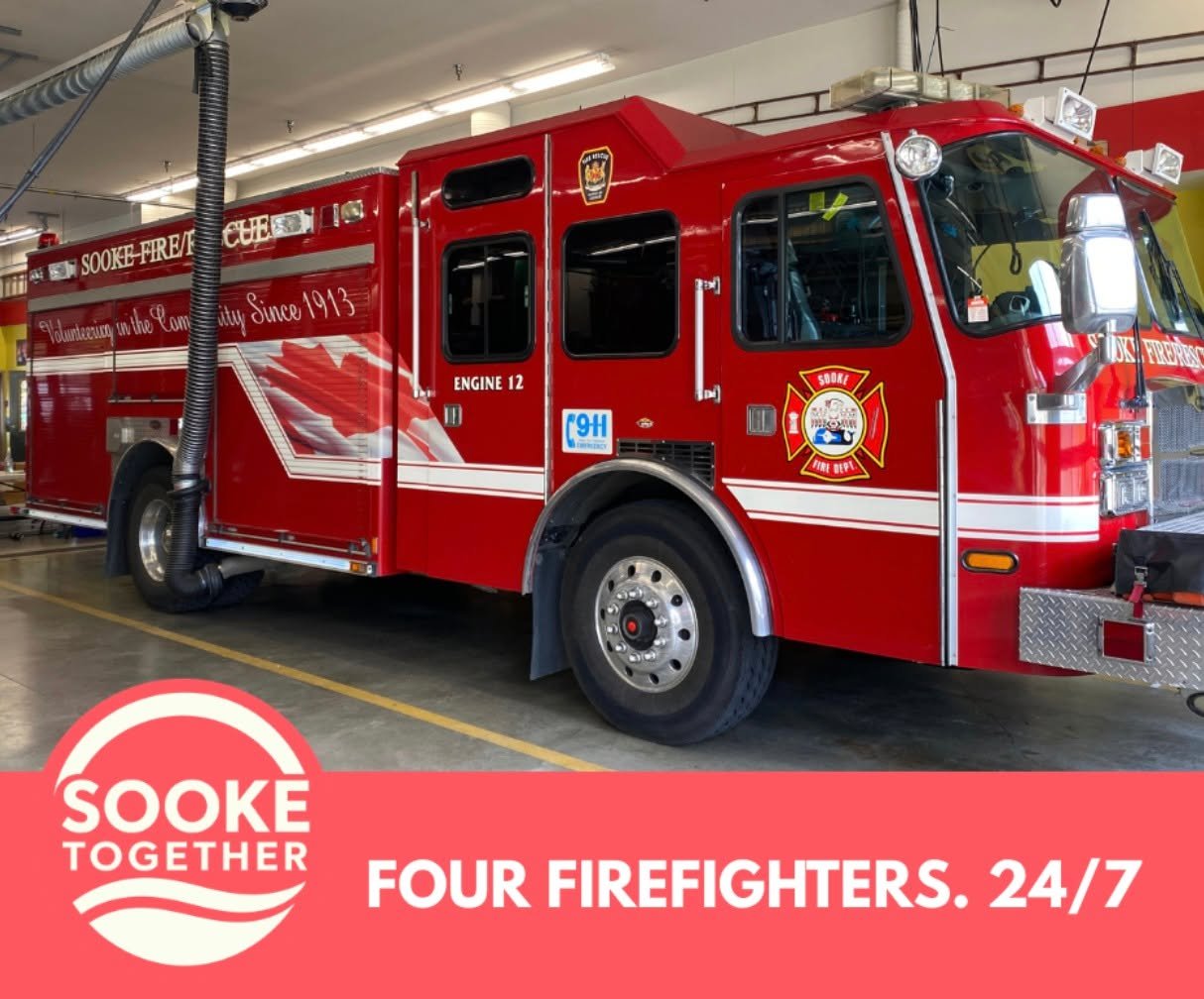 When you call 911, you expect help to be there.

Sooke is growing, and our fire department needs to grow with it. Today, Sooke has 15 career suppression firefighters, complemented by a team of paid-on-call firefighters. 

Council has already approved
