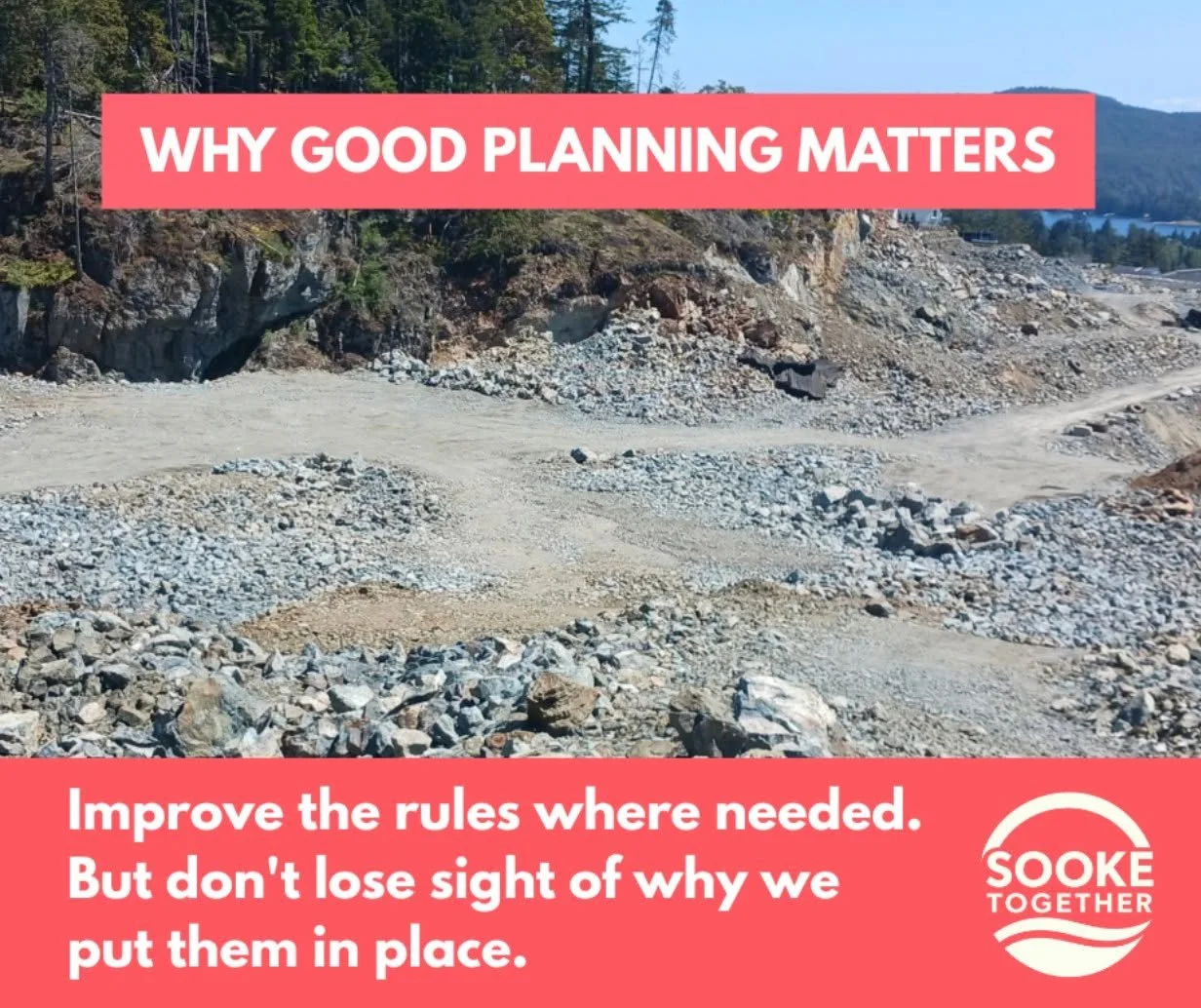 Take care when building on steep slopes. Protect streams, riparian areas, environmentally sensitive lands, and our marine foreshore. Set clear expectations for Town Centre design.

These aren't radical ideas. They're normal tools communities use to m