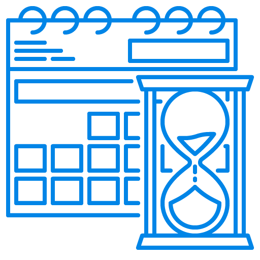 A digital illustration of a calendar and an hourglass as planning ahead icon, TIPS Financial Services