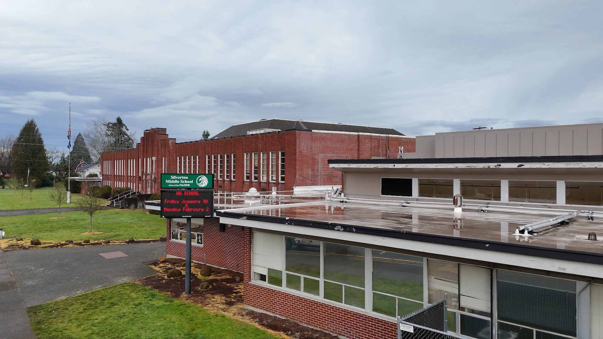 drone image of silverton middle school