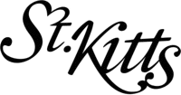 Black background with faint, cursive text that says 'St. Kitts'