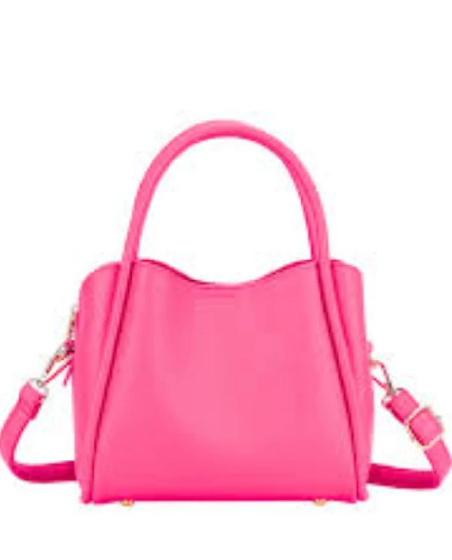 Leather crossbody, bubblegum