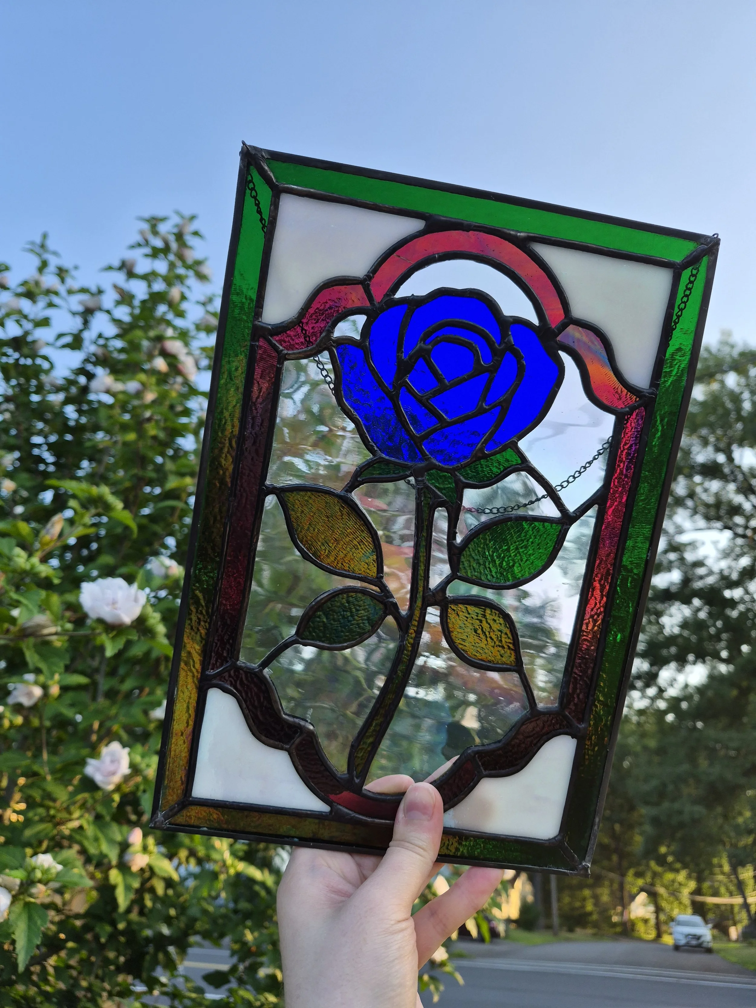 Blue Rose Stained Glass