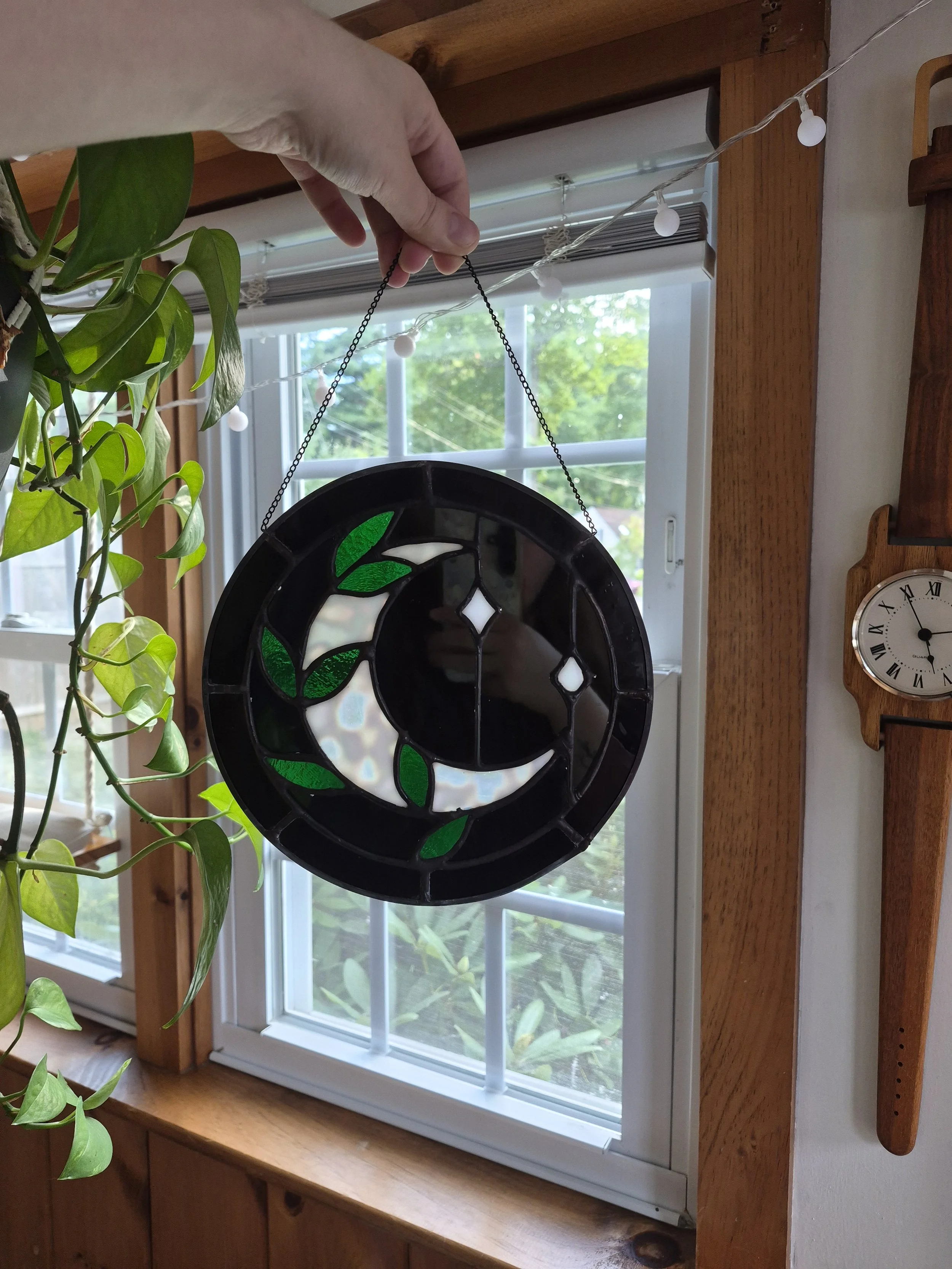 Moon & Vines Mirror - Black