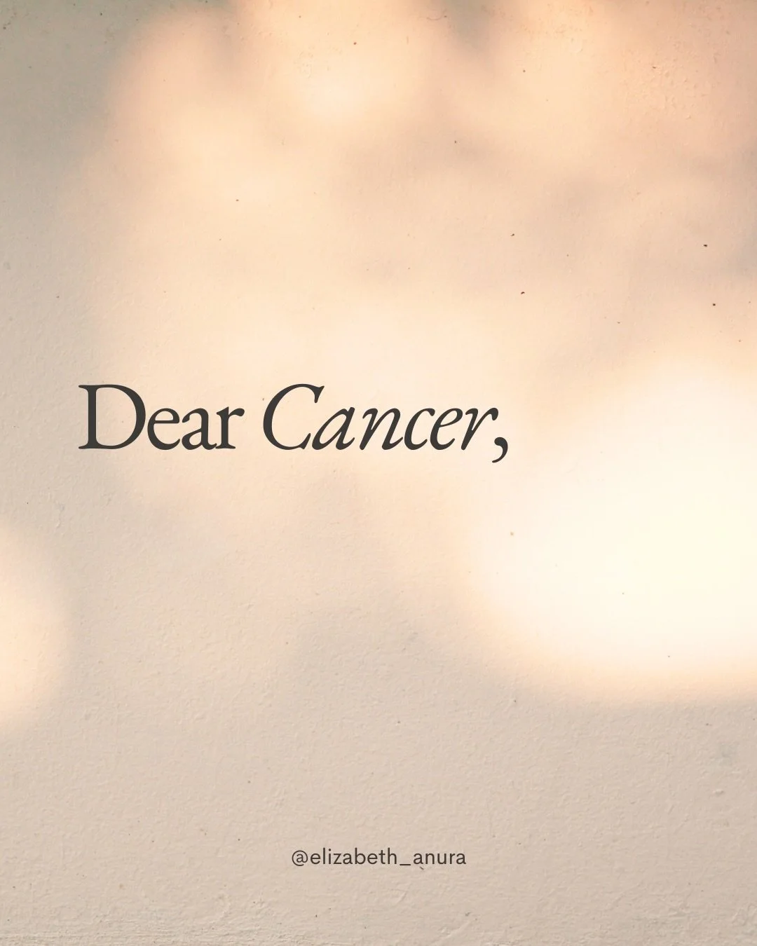 Receiving a diagnosis catapults you into an initiation, a metamorphosis, through darkness and to the light. 🐛🦋

Cancer is the ultimate test of humanness, spirit, trust, fear, surrender, humility, boundaries, courage, recalibration.

The &ldquo;fiel