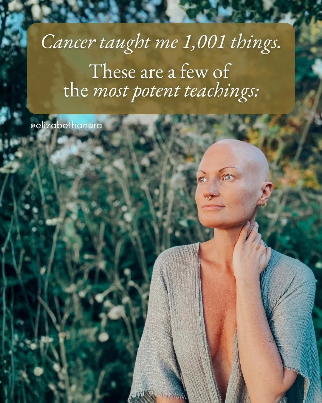 My body, my mind, my soul, my biology grew a tumor inside me as a messenger who came to shed light on my blind spots that showed me my fears and released my false identities and lifted a veil on my illusions and revealed my true nature. 

Cancer was 