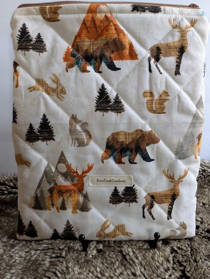 Quilted Camping Adventure Book Sleeve