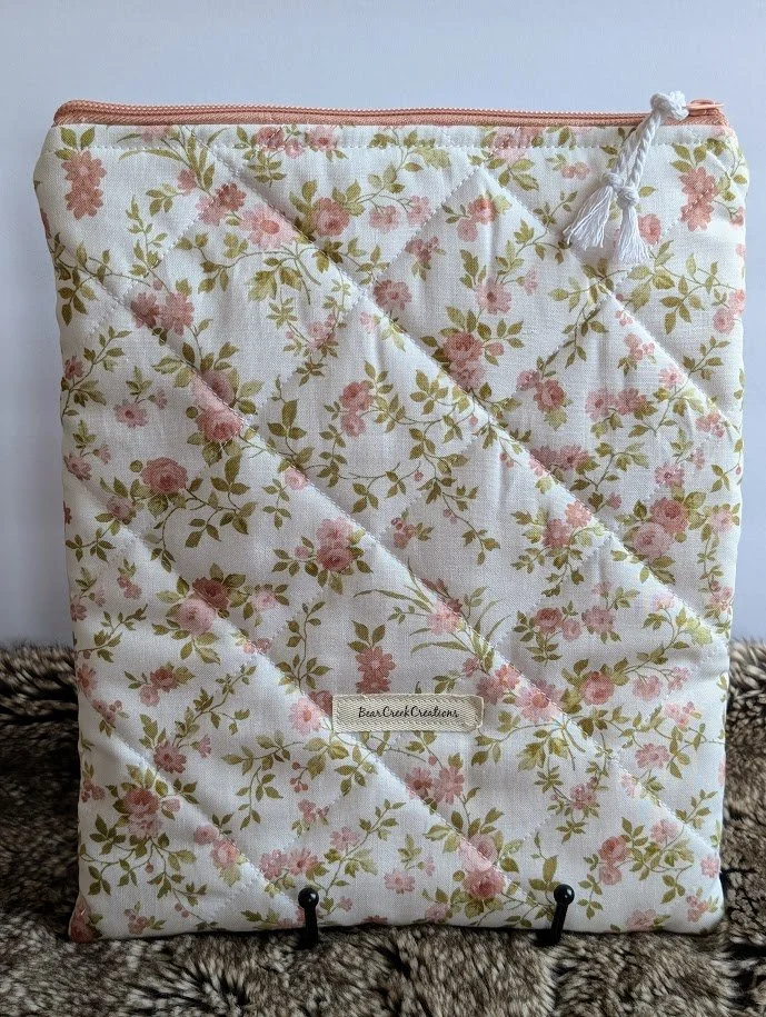Quilted Elegance Floral Book Sleeve
