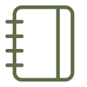 Icon of a notebook with a spiral binding.