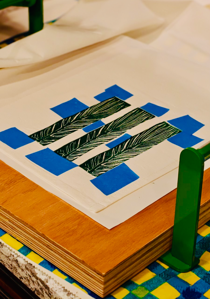 Image of linocut printing from Handforth Botanical Studio
