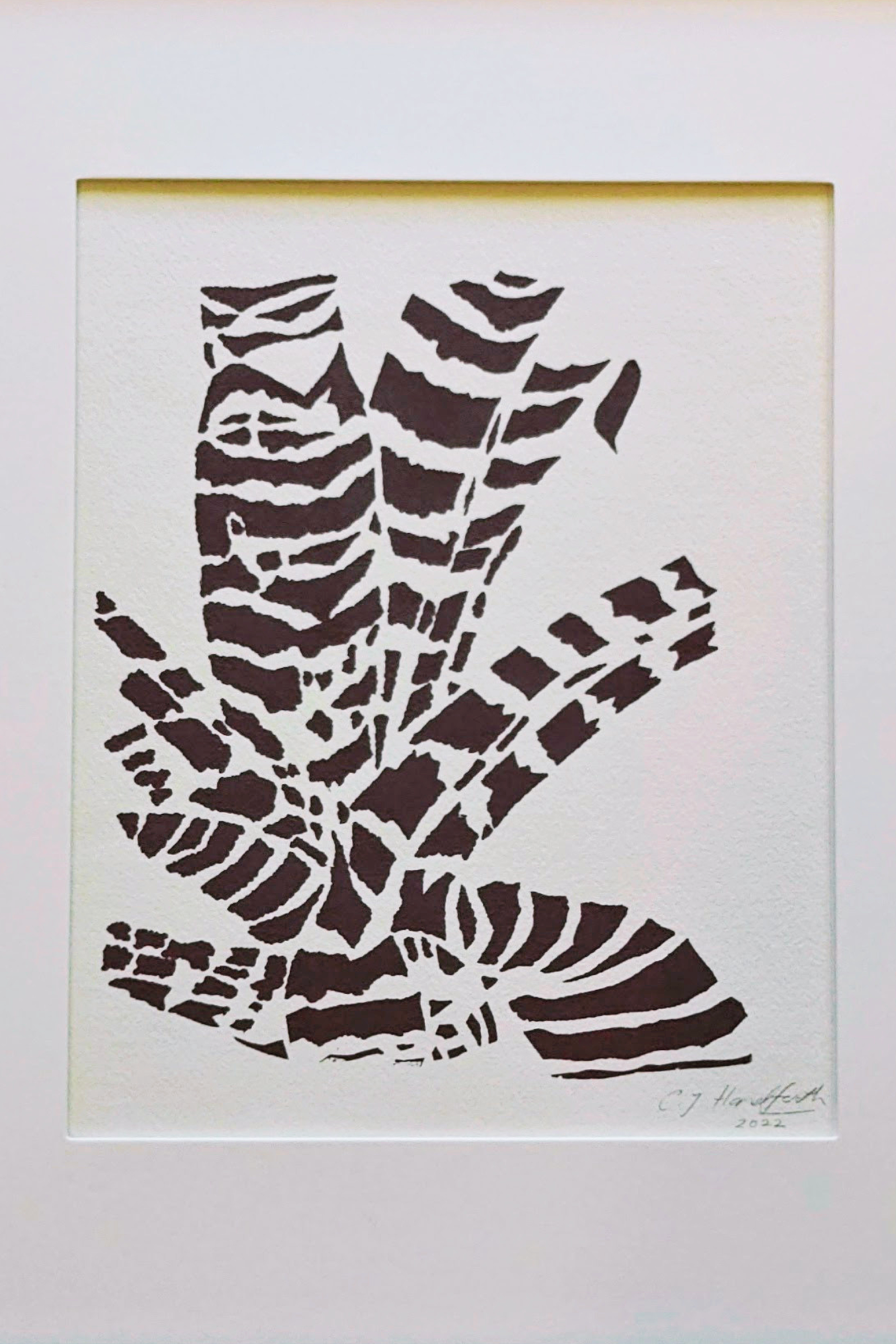 'Flaming Sword' bromeliad plant screenprint - unframed