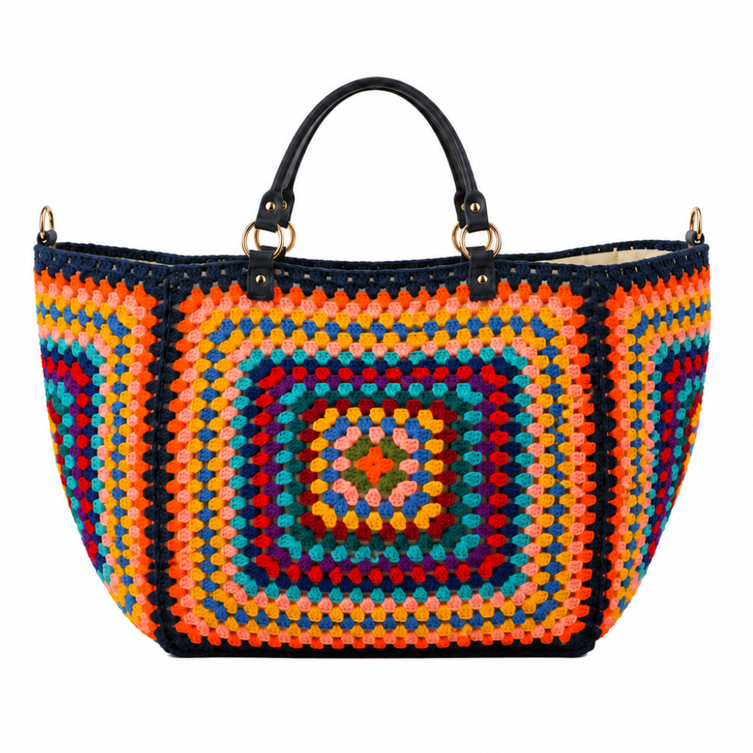Orange Granny Square Weekender Bag
