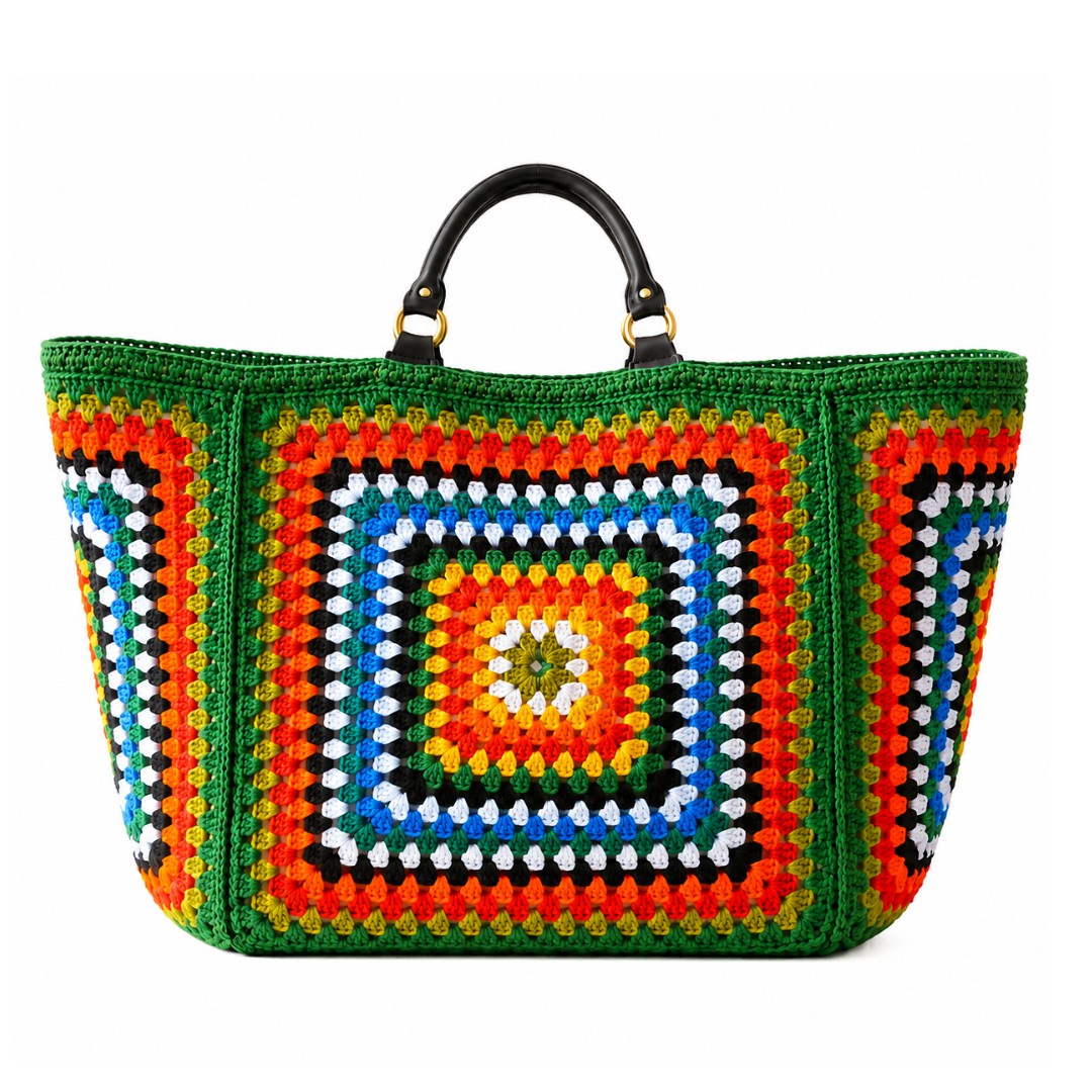 Green Granny Square Bag