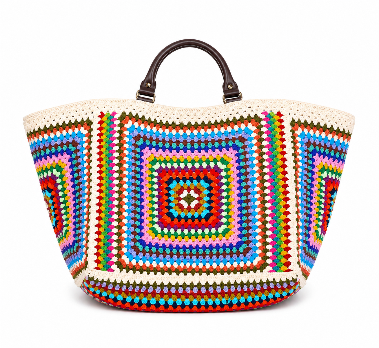 Blue Pink Granny Square Bag