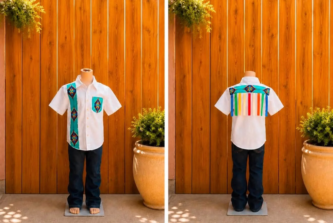 Little Boys Ribbon Shirt