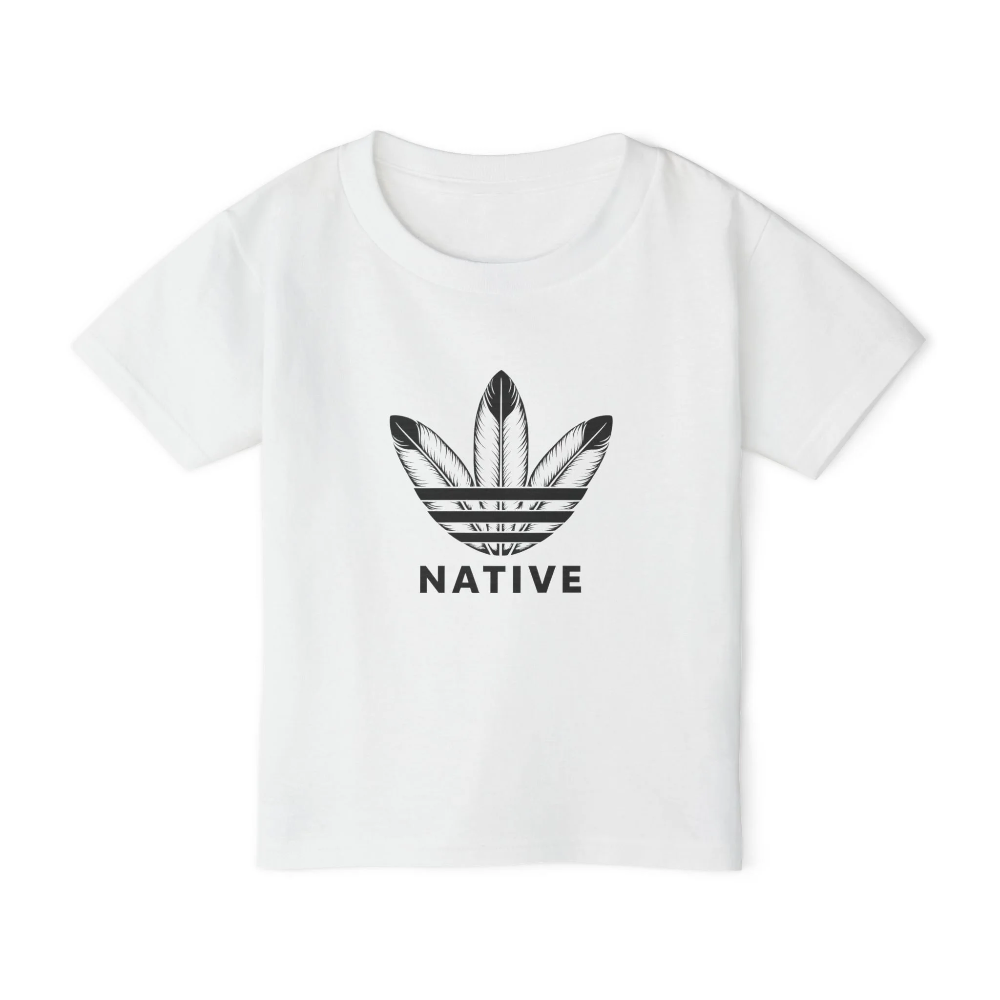 White T-shirt with a black line drawing of a plant and the word 'NATIVE' printed below it.
