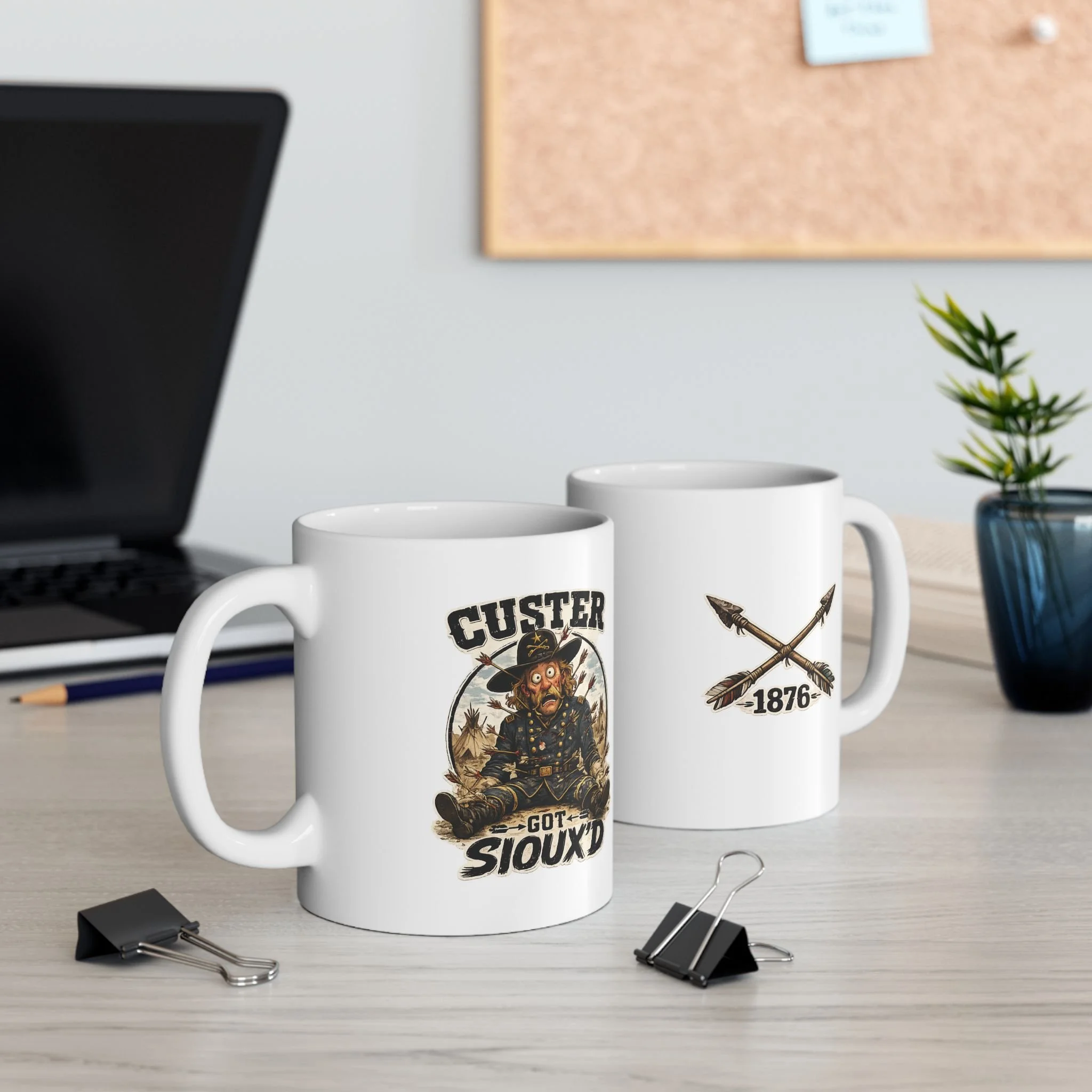 Custer Got Sioux'd Coffee Mug | Funny Native American History Mug | 11oz Ceramic Mug