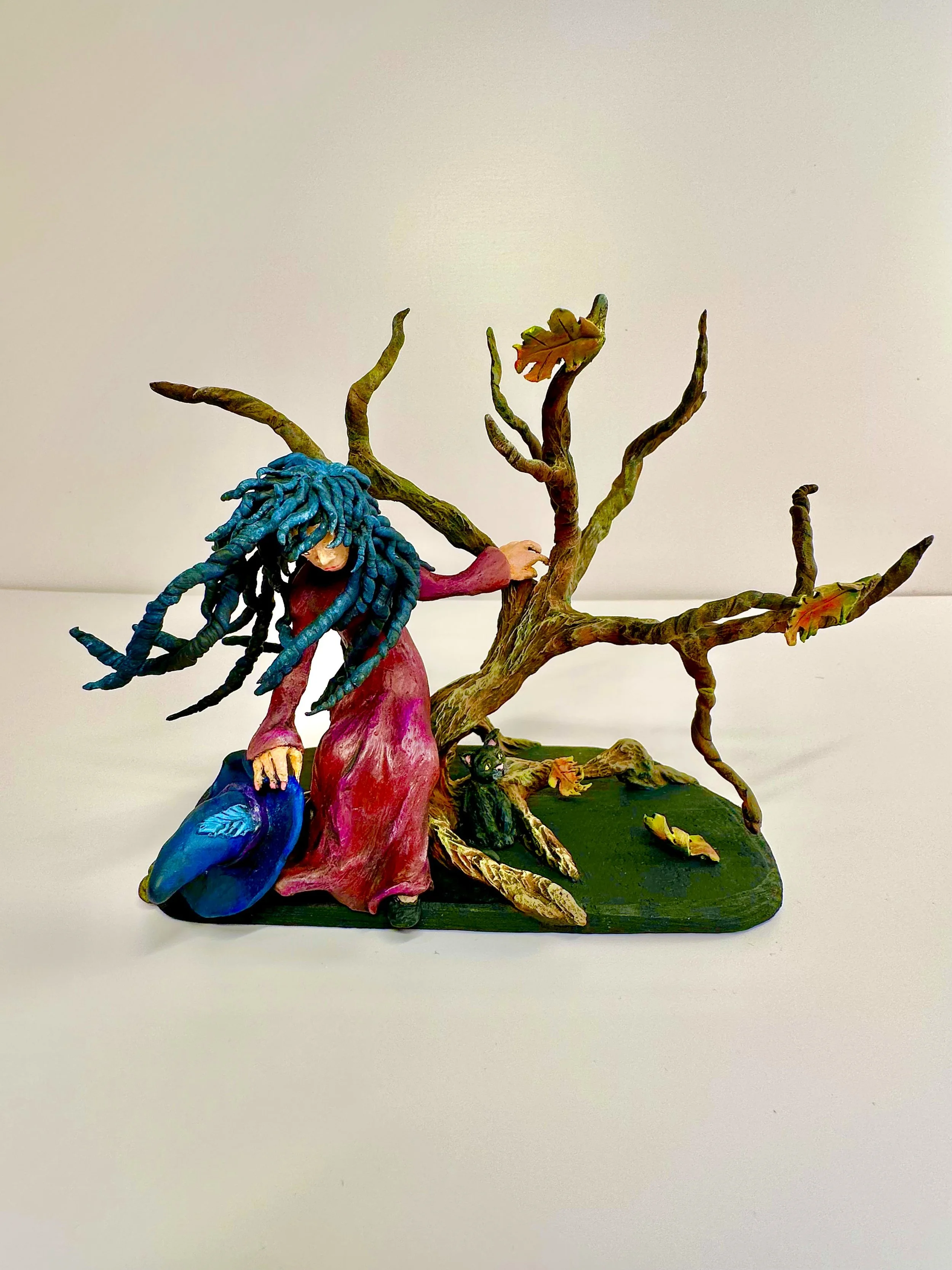 Lassitude, a Blowing Hair Woman with Black Hair