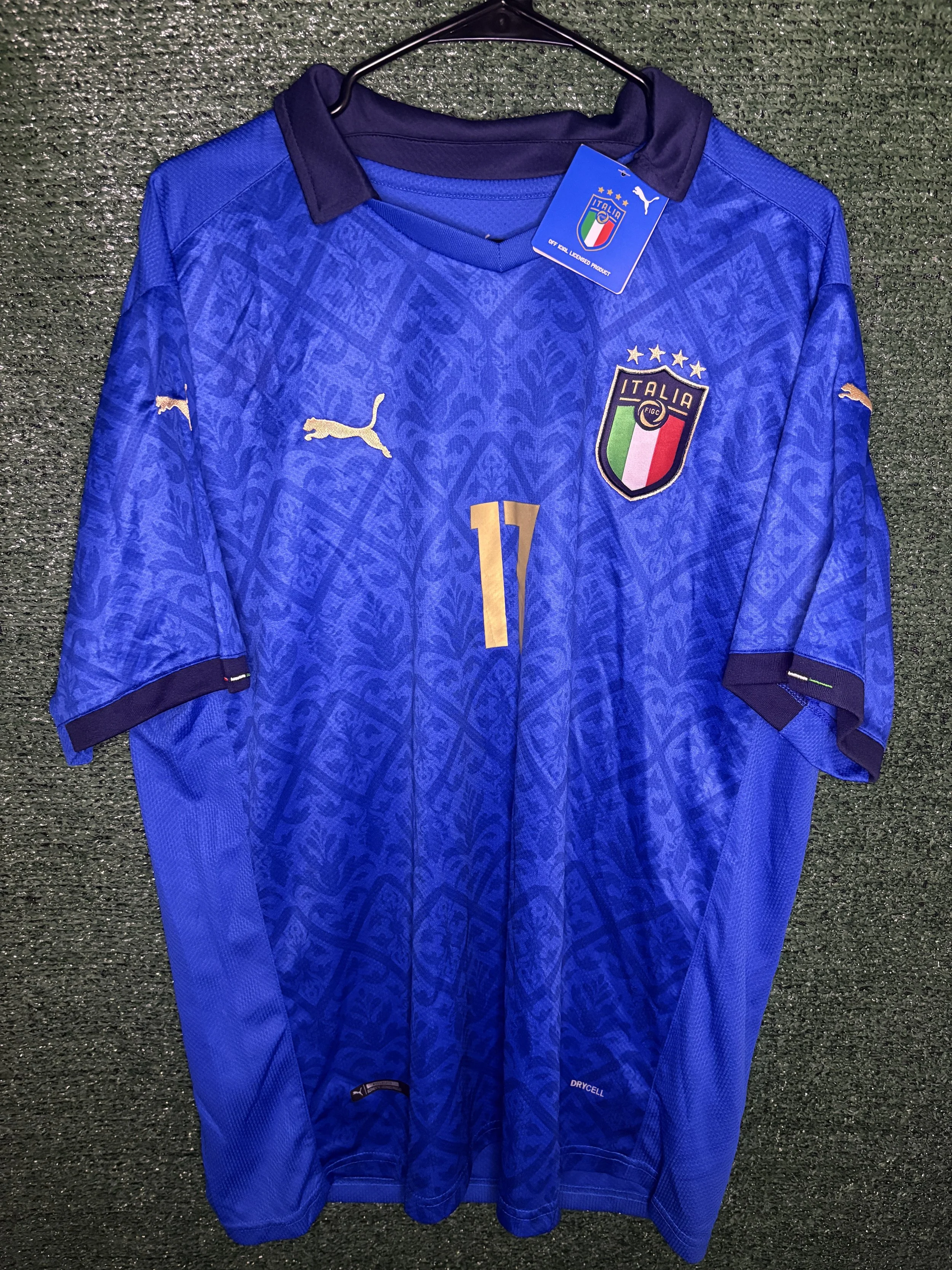Italy Euro 2020 Home Jersey (Ciro Immobile #17) (2XL)