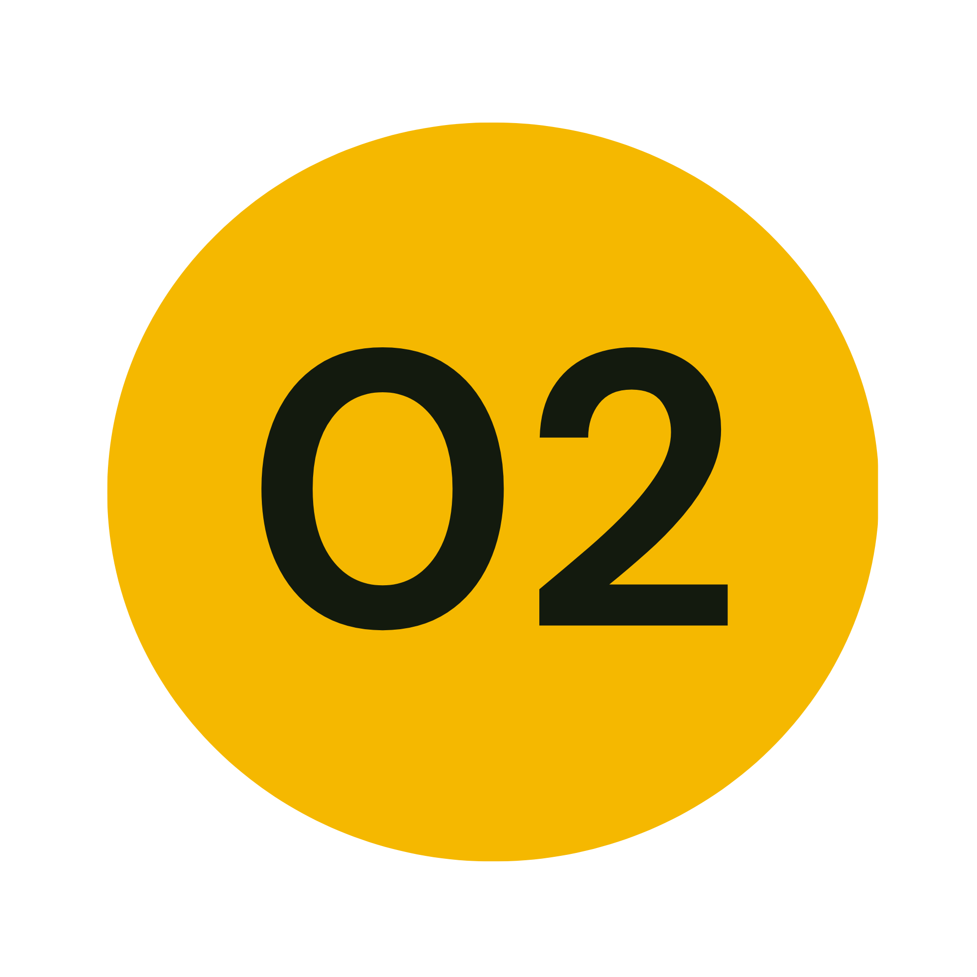 Yellow circle with black text displaying '02'.