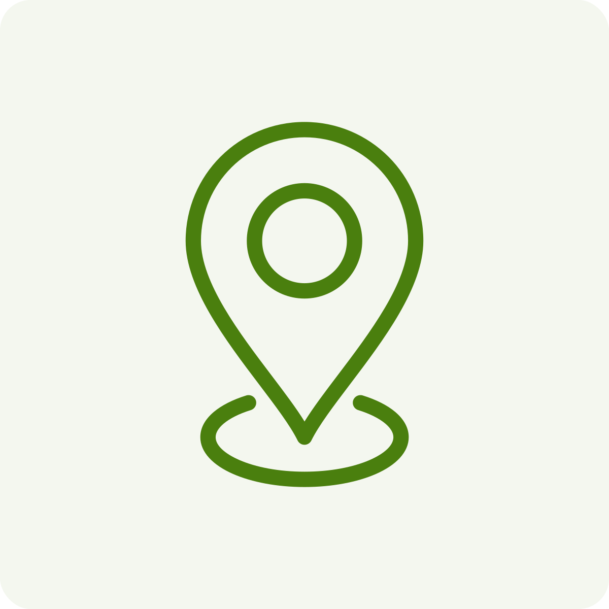 Green location pin icon on a light background