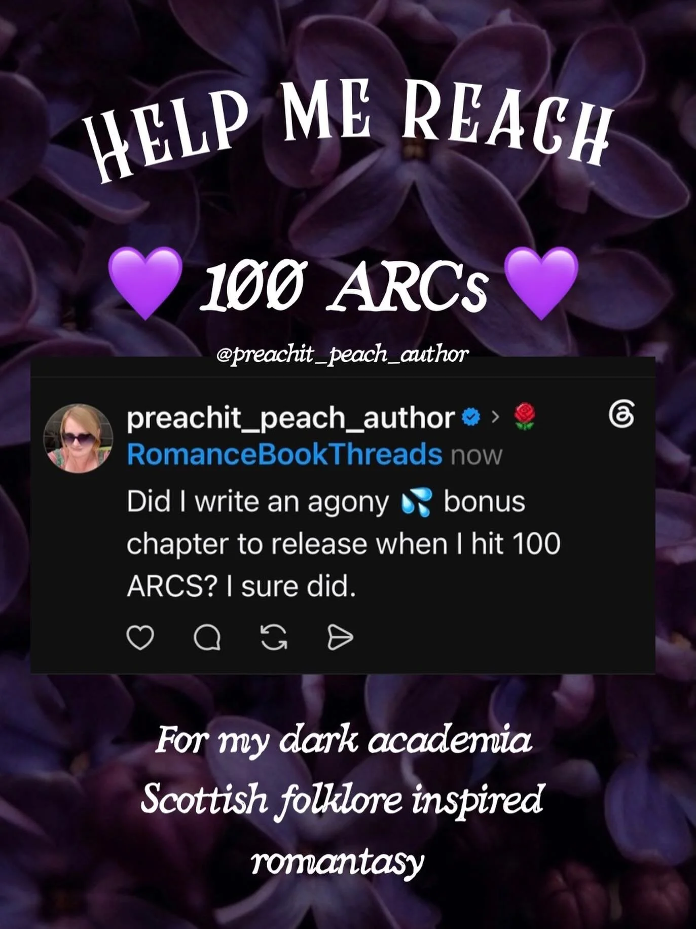 💜BONUS CHAPTER💜 help me reach 100 ARCs so you can read how 𝑑𝑜𝑤𝑛 𝑏𝑎𝑑 he is for his witch. 

"Hearing that sound was like cracking a geode to find glittering crystals hidden within. What a sterile and barren hellscape his life had been be