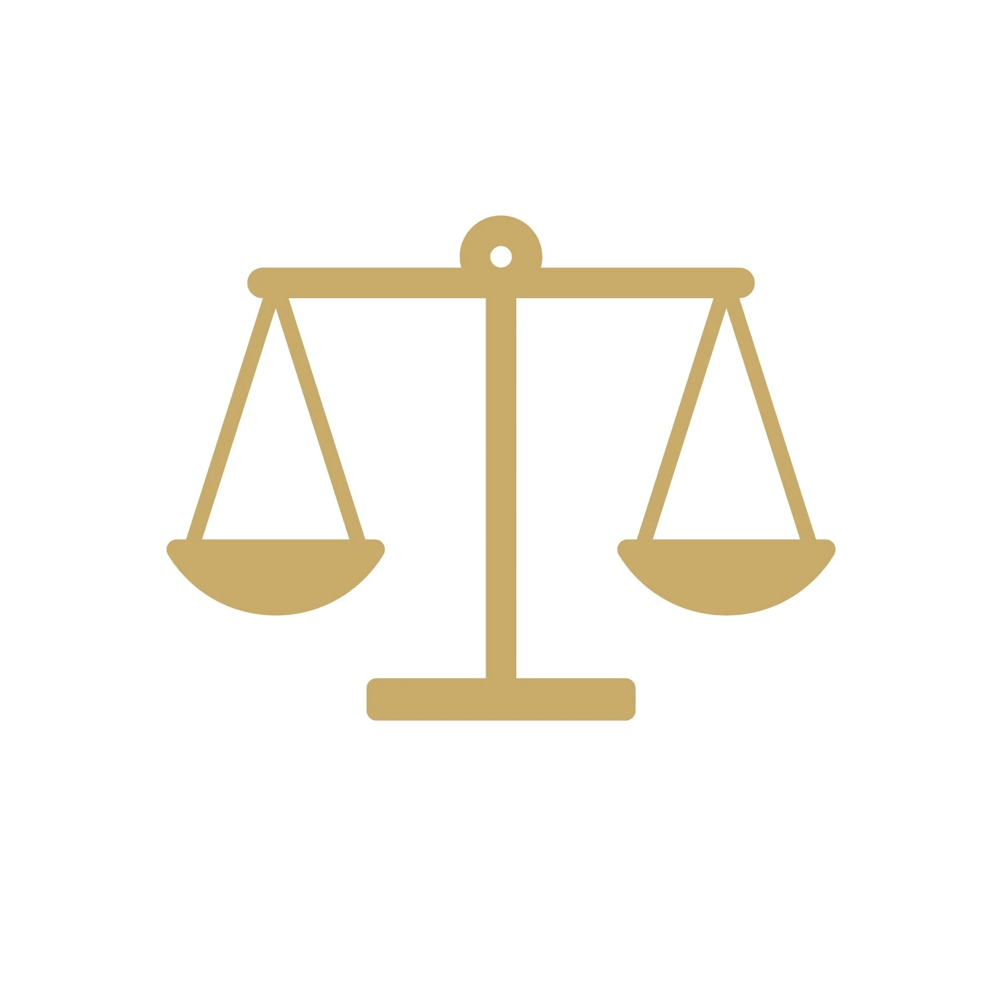 Gold-colored balance scale
