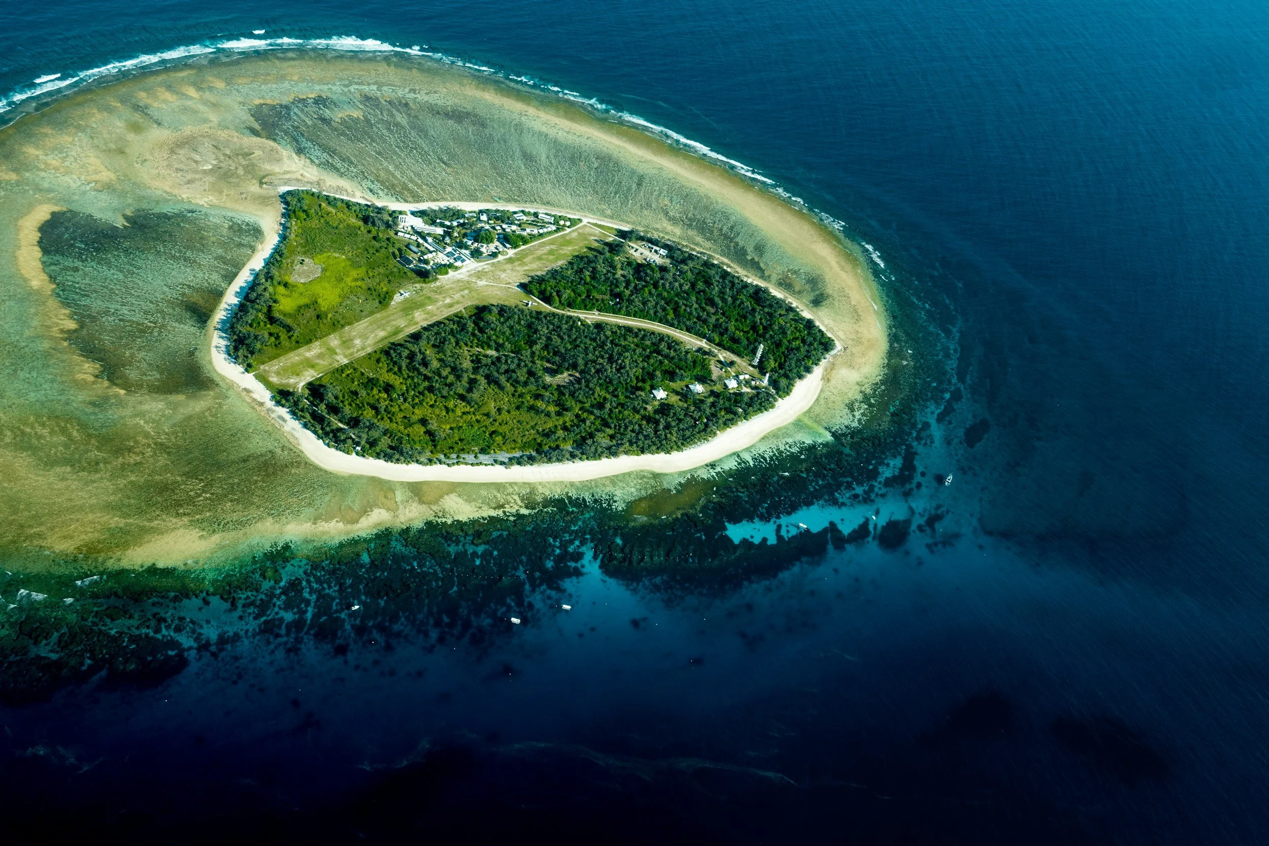 Aerial view of Lady Elliot Island Great Barrier Reef