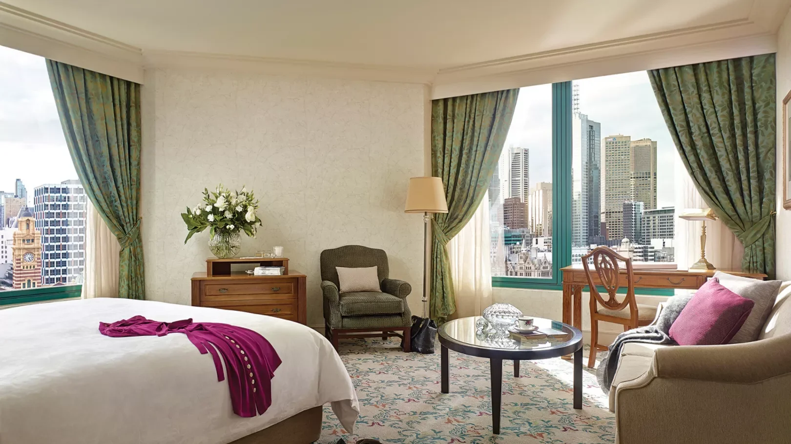 Deluxe River Corner Room Langham Hotel Melbourne
