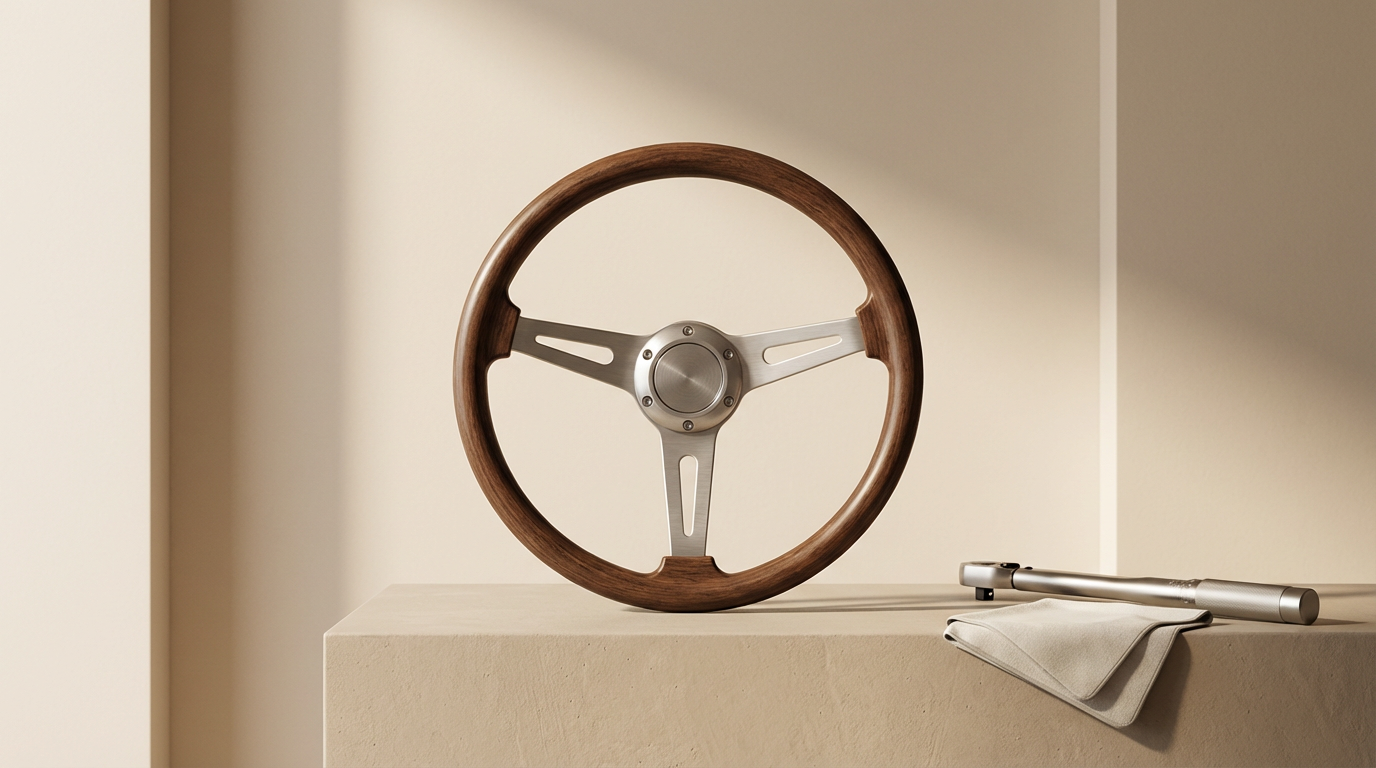 Vintage Wood Steering Wheel
