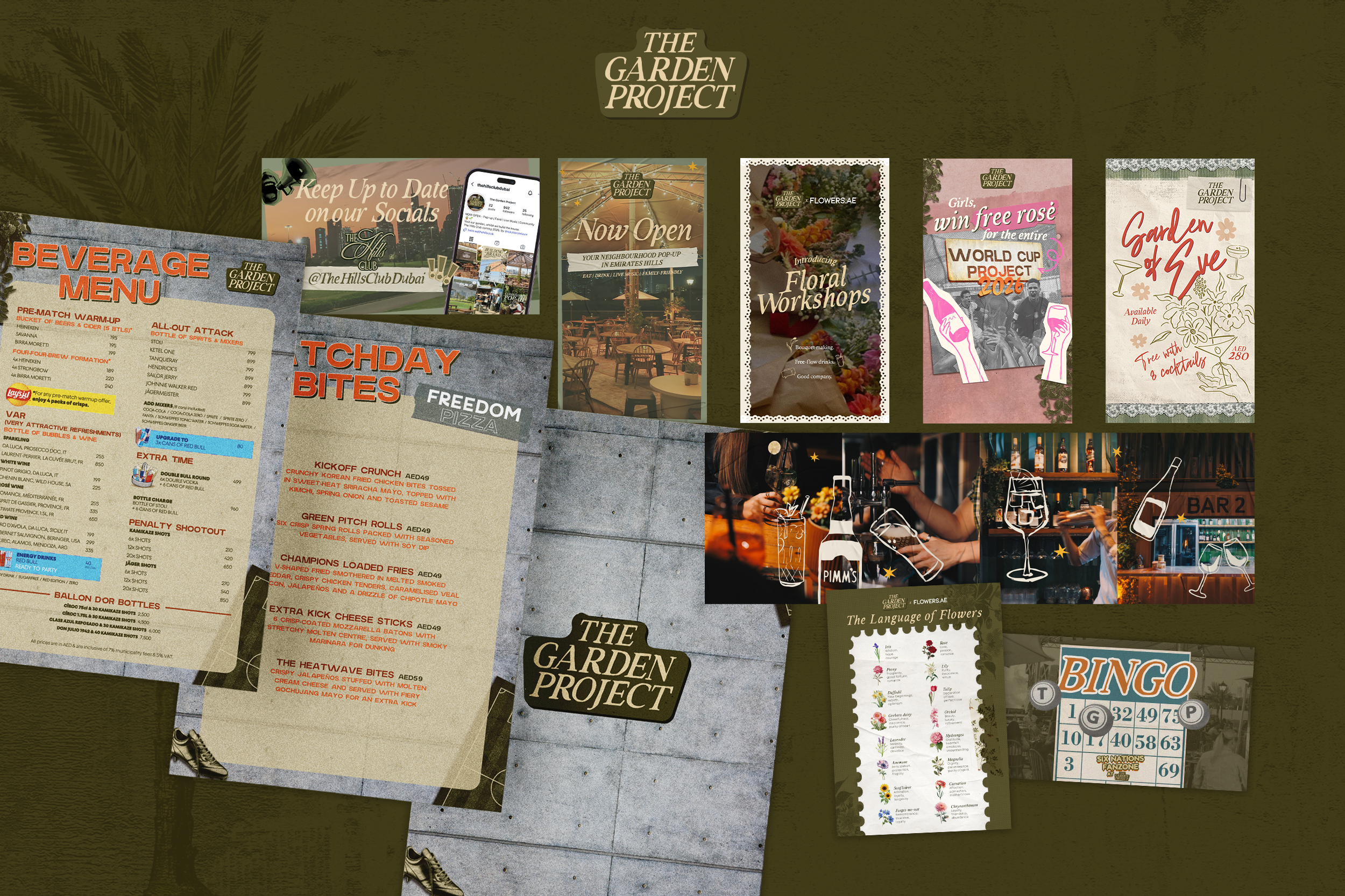 Social Media Posts | In-Venue Print Collaterals | Menus