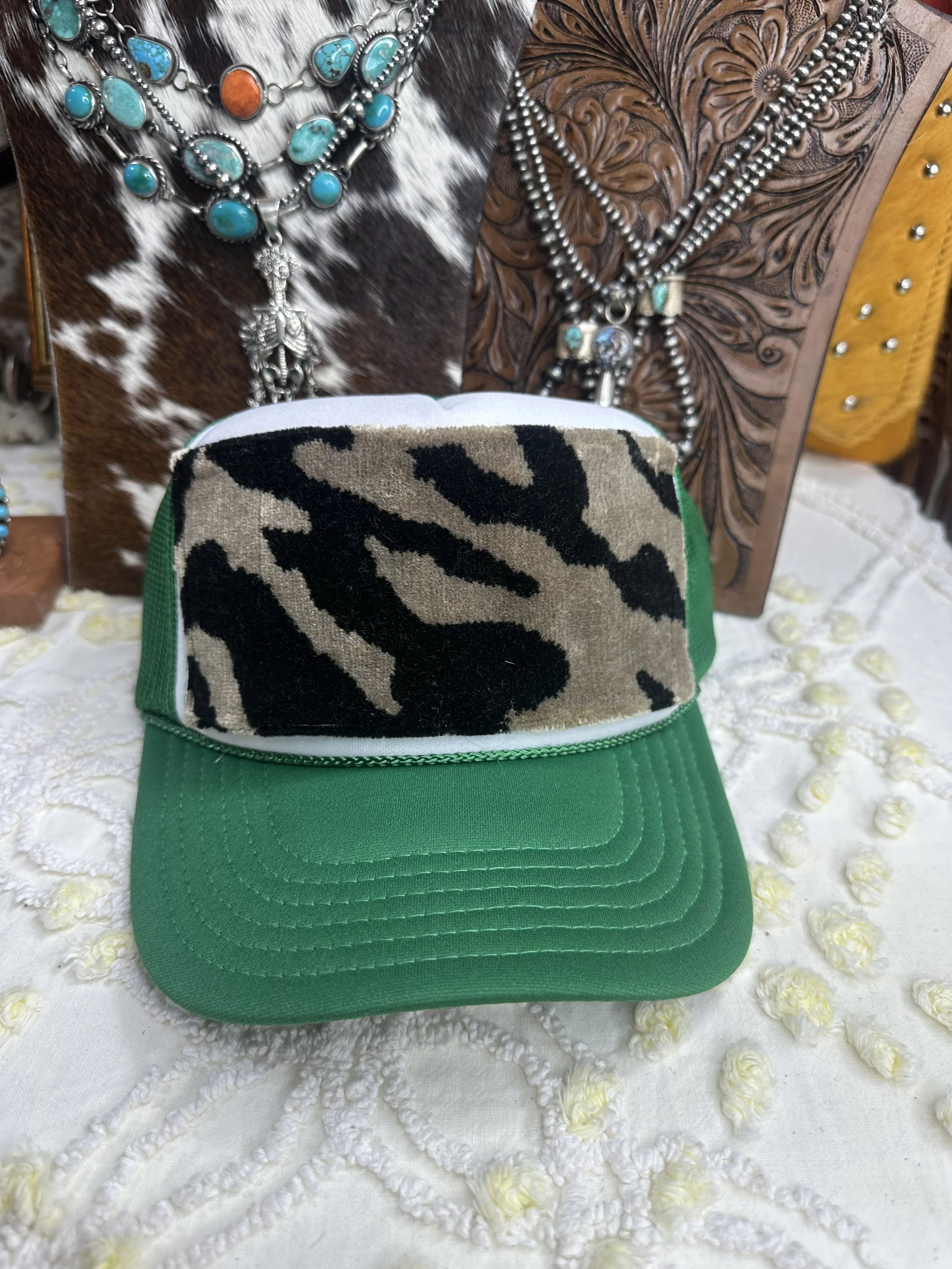 Mitty Hat - Green/Zebra