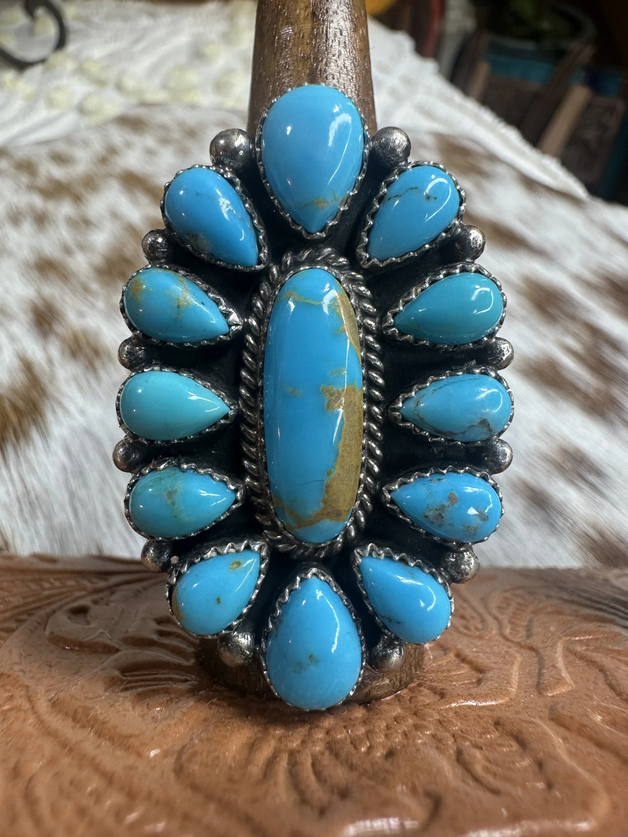 Mary Jane Garcia Kingman Cluster Adjustable Ring