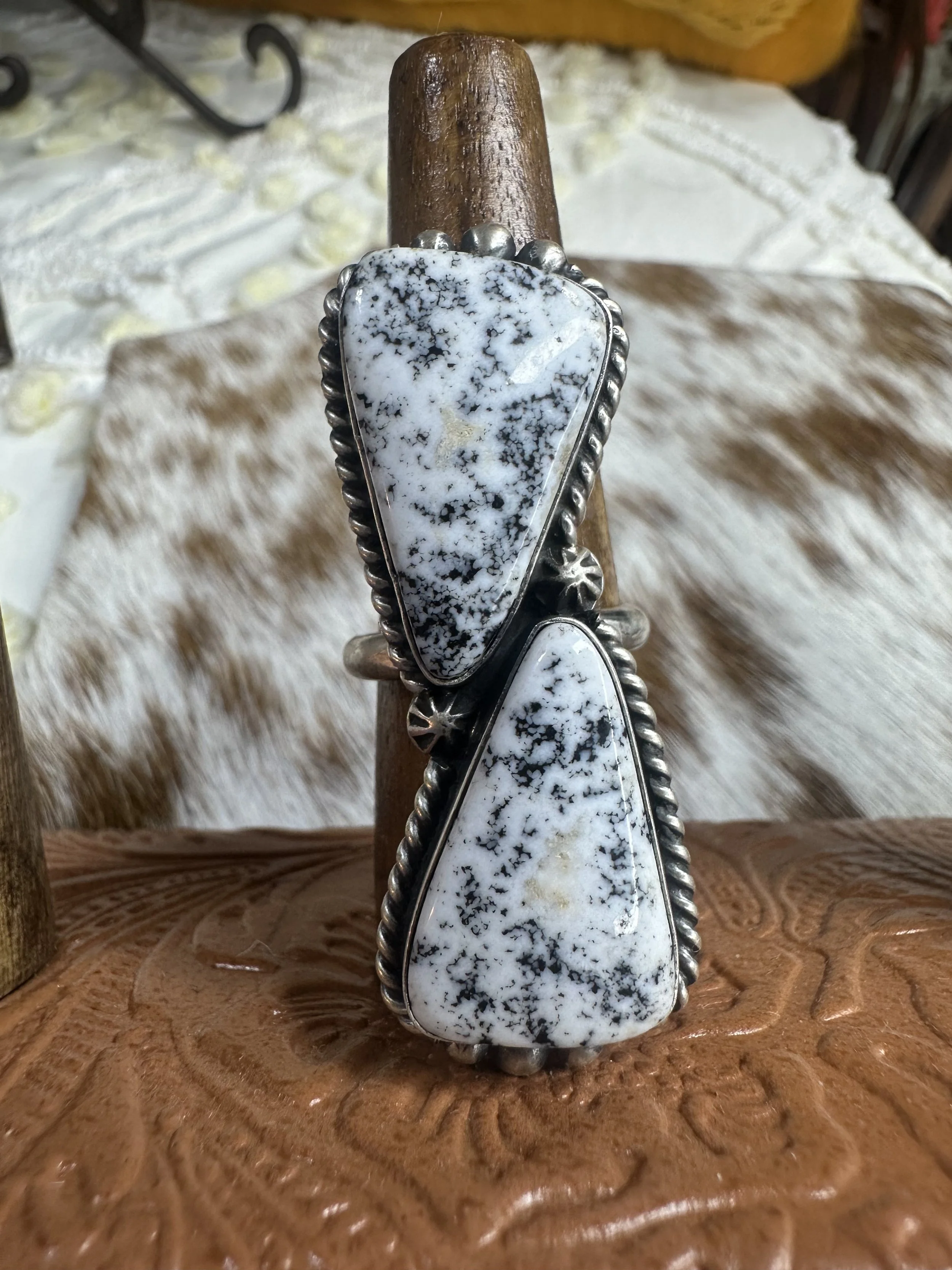 Eugene Belone White Buffalo Adjustable Ring
