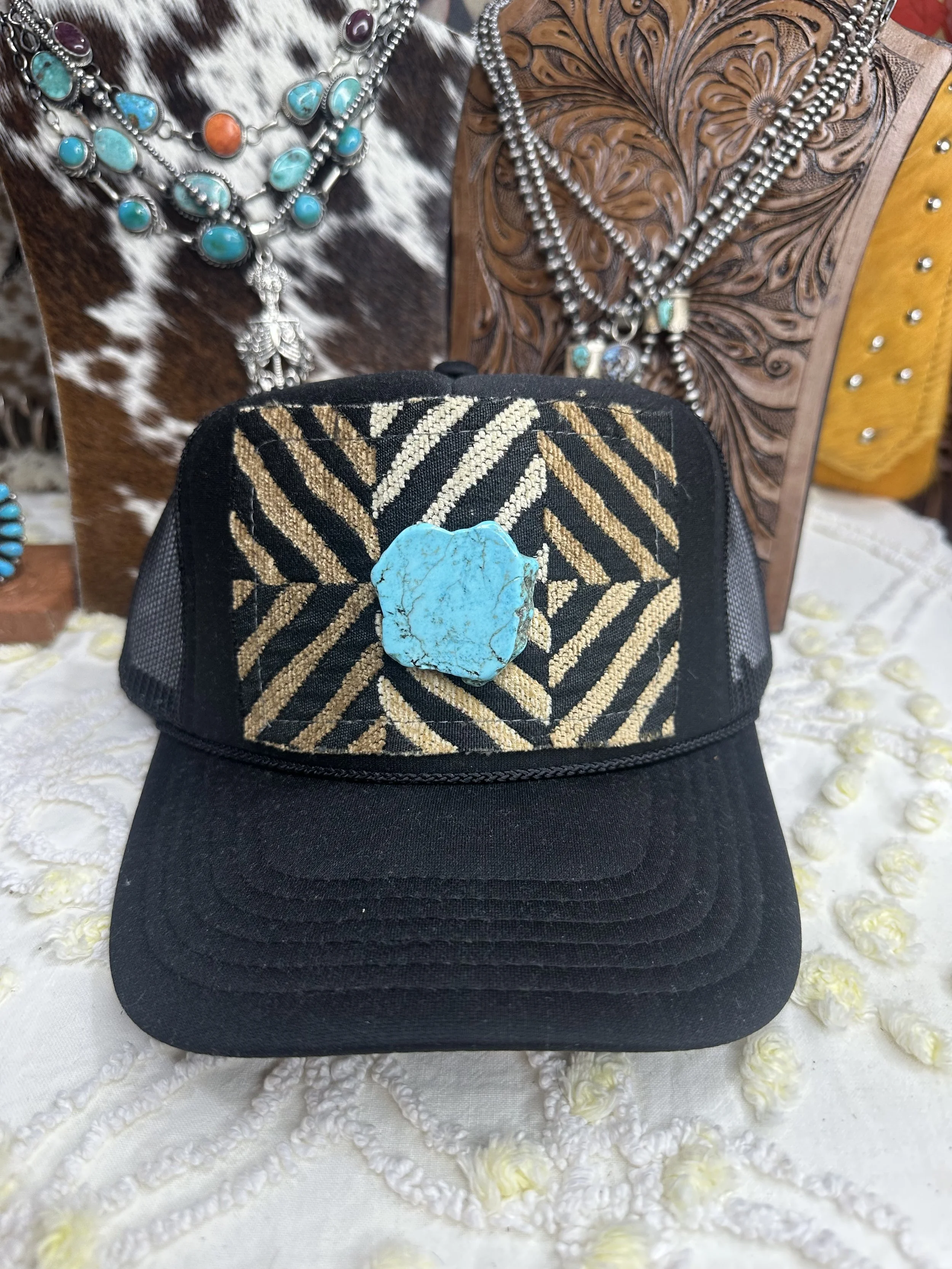Mitty Hat - Black / Turquoise